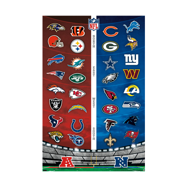 NFL Player Wall Poster NFL Logos All Teams