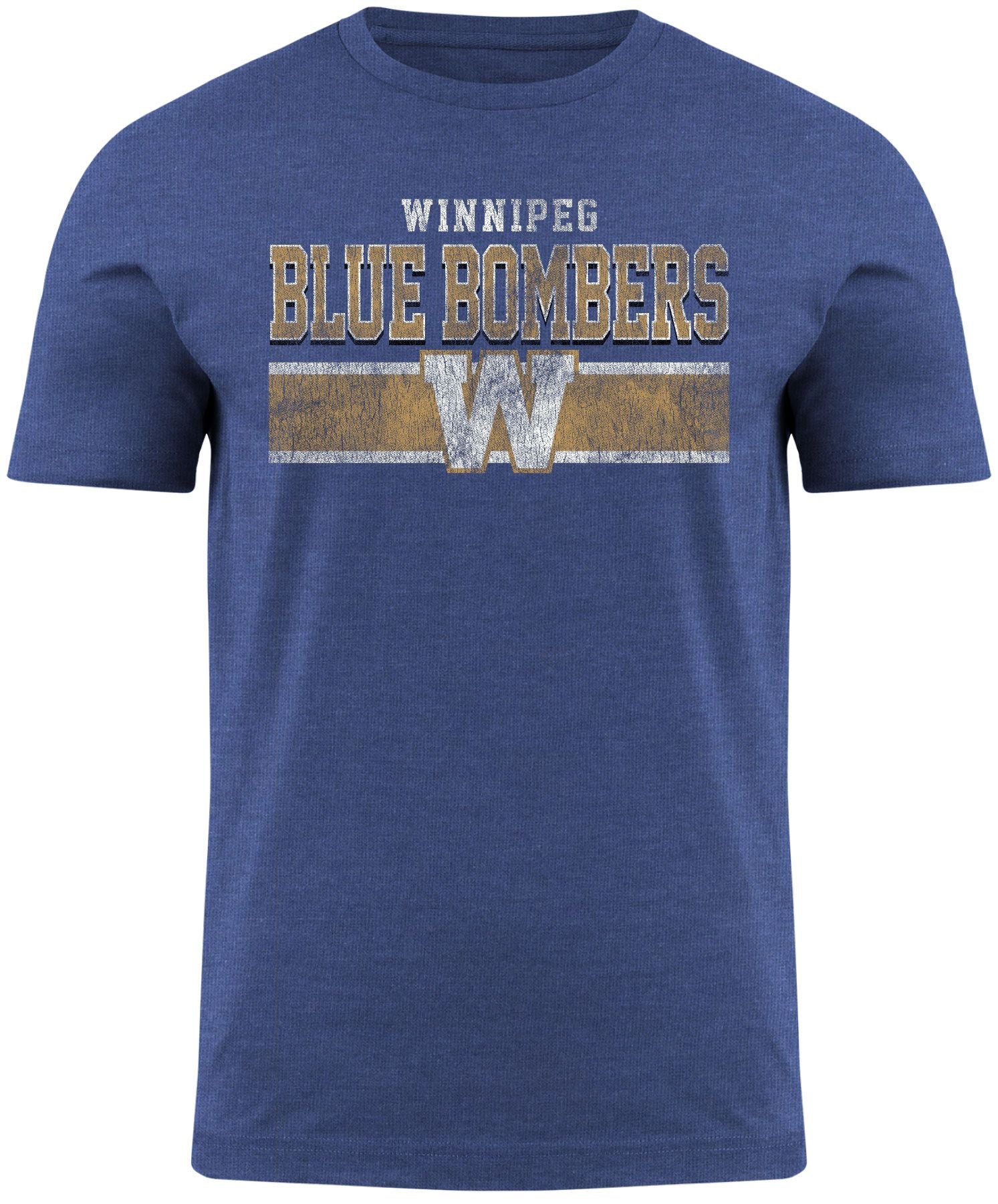 CFL T-Shirt Distressed Blue Bombers