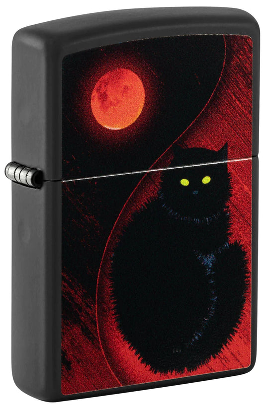 Zippo Lighter Black Cat Design