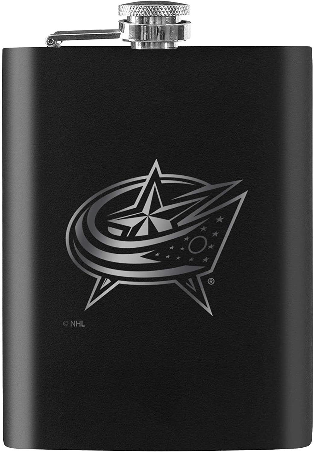 NHL Flask Laser Etched Blue Jackets