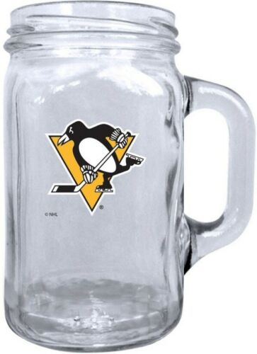 NHL Mason Jar 16.5oz. w/ Handle Penguins