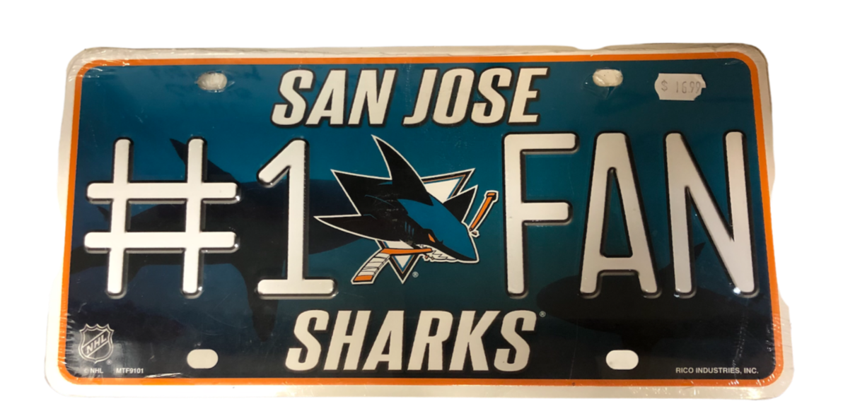 NHL License Plate Metal #1 Fan Sharks