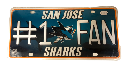 NHL License Plate Metal #1 Fan Sharks