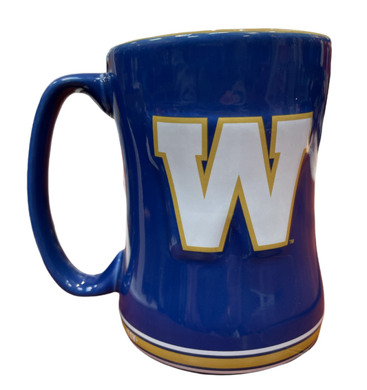 CFL Coffee Mug Sculpted Relief Blue Bombers
