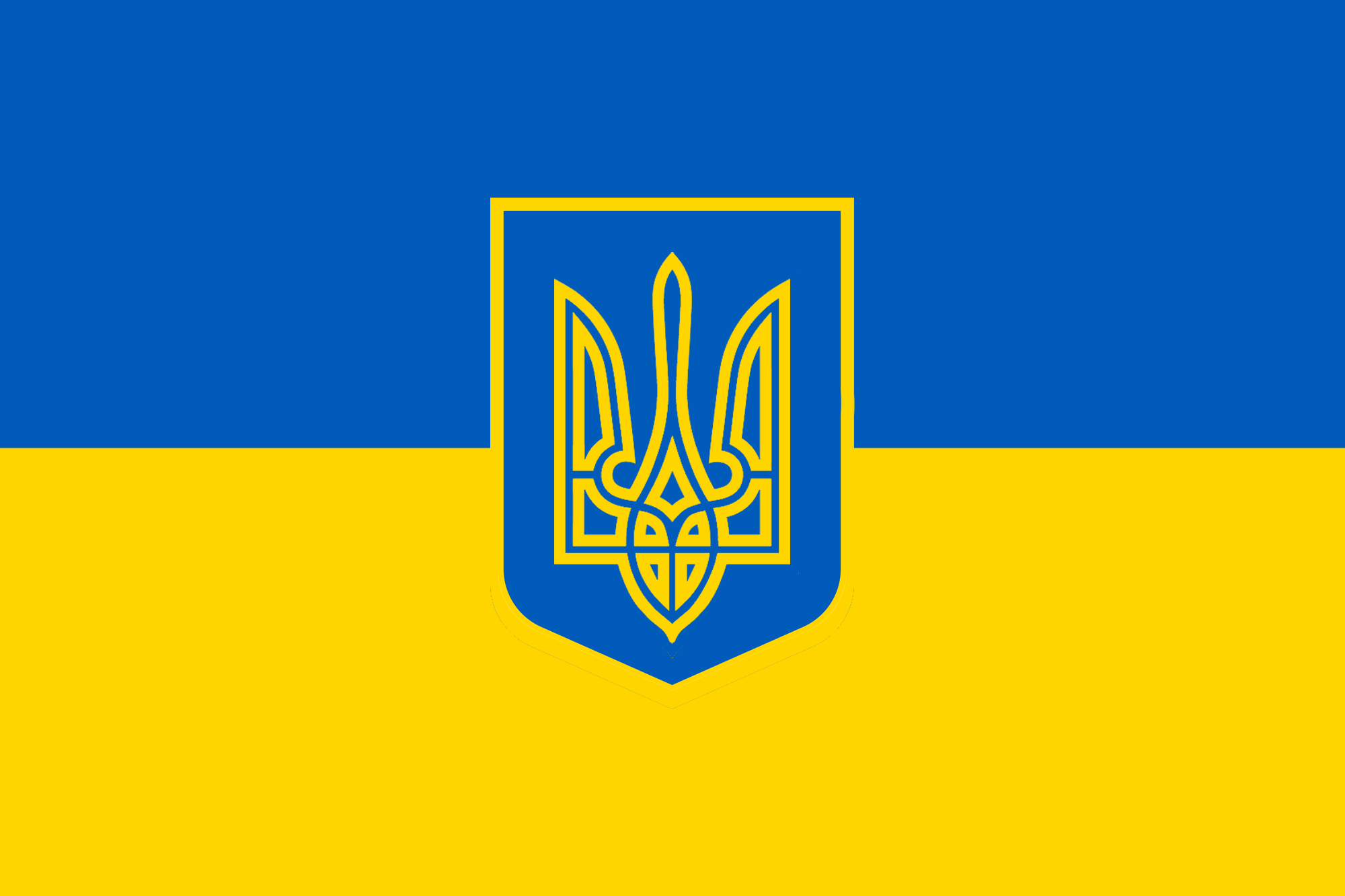 Country Flag 3x5 Ukraine (Tryzub Symbol)