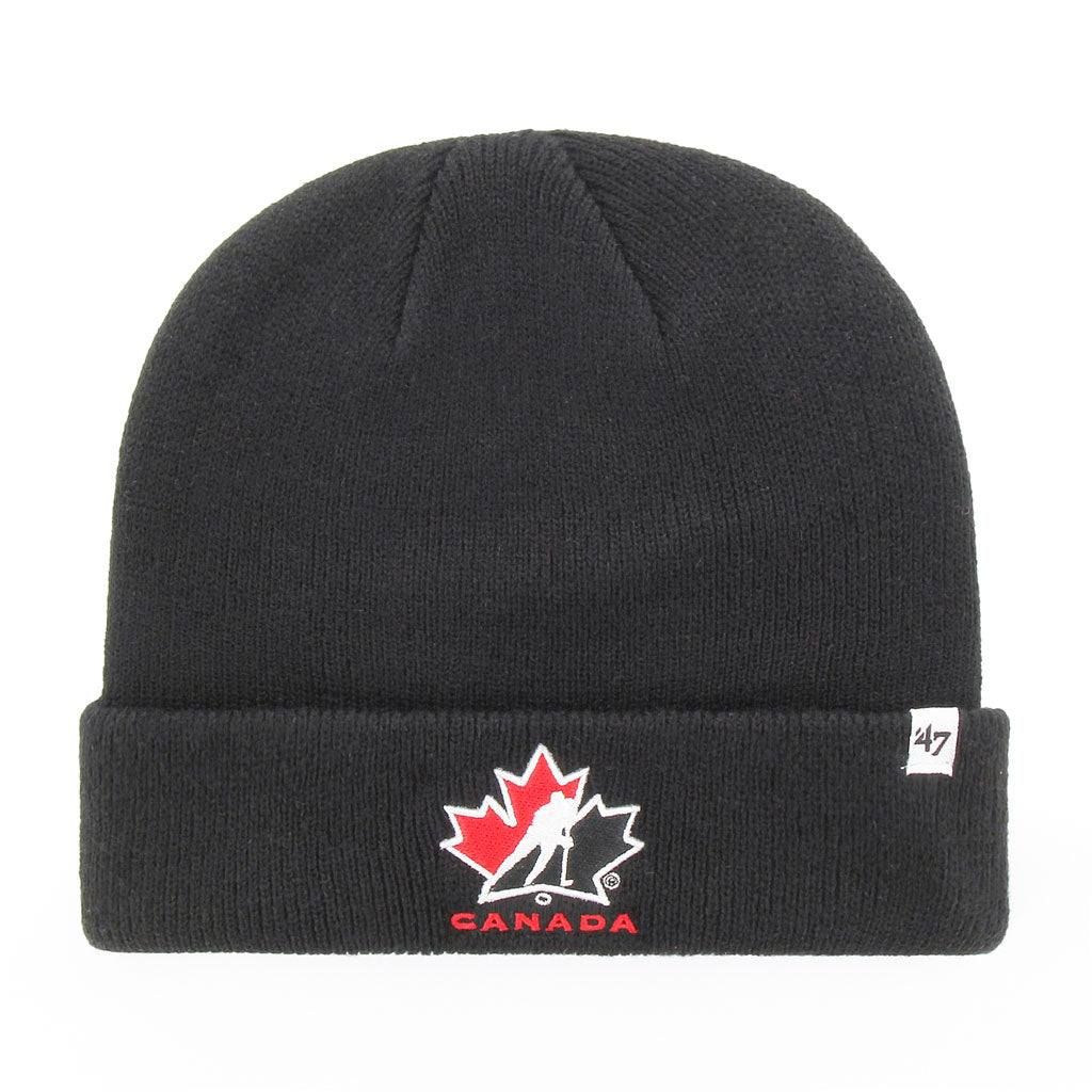 Hockey Canada Knit Hat Raised Cuff Black Team Canada